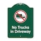 Signmission No Trucks In Driveway With Graphic Heavy-Gauge Aluminum Architectural Sign, 24" x 18", GW-1824-9810 A-DES-GW-1824-9810 - alternate 1